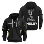 Hoodie Half Zipper Exclusive Logo Gift For Motorsport Vehicle Enthusiasts CAR200 - Black