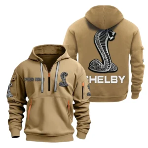 Hoodie Half Zipper Exclusive Logo Gift For Drag Strip Icon Enthusiasts CAR200 - Khaki