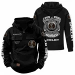 Street Racer Tactical Quarter Zip Hoodie, Exclusive Logo Hoodie For Car Enthusiasts CAR106 - Black