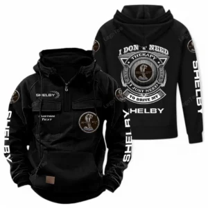Street Racer Tactical Quarter Zip Hoodie, Exclusive Logo Hoodie For Car Enthusiasts CAR106 - Black