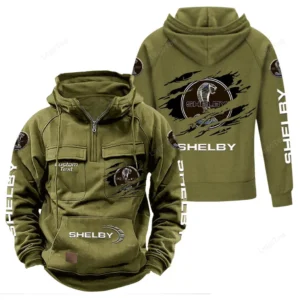 Muscle Car Tactical Quarter Zip Hoodie, Exclusive Logo Hoodie For Car Enthusiasts CAR122 - Army Green