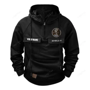 Power Coupe Tactical Quarter Zip Hoodie, Exclusive Logo Hoodie For Car Enthusiasts CAR109 - Black