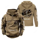 Street Racer Tactical Quarter Zip Hoodie, Exclusive Logo Hoodie For Car Enthusiasts CAR122 - Khaki