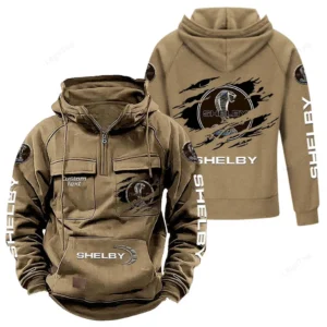 Street Racer Tactical Quarter Zip Hoodie, Exclusive Logo Hoodie For Car Enthusiasts CAR122 - Khaki