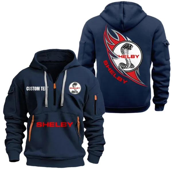 Muscle Legend Hoodie Half Zipper, All Over Print Hoodie Gift For Muscle Legend Enthusiasts CAR170 - Navy