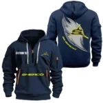 Hoodie Half Zipper Exclusive Logo Gift For Adventure Bike Enthusiasts CAR170 - Navy