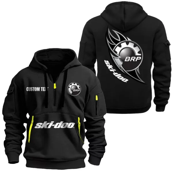 Snowmobile Hoodie Half Zipper, Exclusive Logo Hoodie For Snowmobile Enthusiasts CAR170 - Black