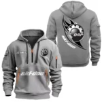 Hoodie Half Zipper Exclusive Logo Gift For Winter Ride Enthusiasts CAR170 - Gray