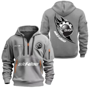 Hoodie Half Zipper Exclusive Logo Gift For Winter Ride Enthusiasts CAR170 - Gray