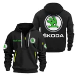 Hoodie Half Zipper Exclusive Logo Gift For Affordable Ride Enthusiasts CAR200 - Black