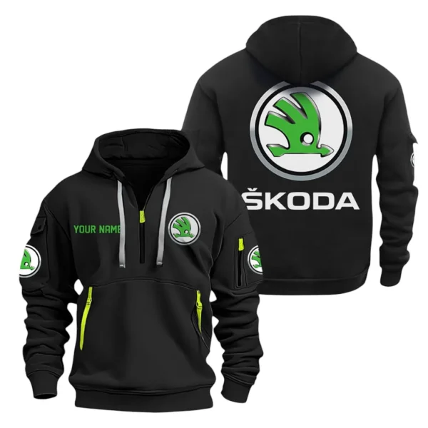 Hoodie Half Zipper Exclusive Logo Gift For Affordable Ride Enthusiasts CAR200 - Black