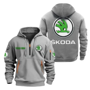 Hoodie Half Zipper Exclusive Logo Gift For Passenger Car Enthusiasts CAR200 - Gray