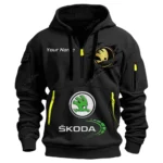 Hoodie Half Zipper Exclusive Logo Gift For Everyday Driver Enthusiasts CAR113 - Black