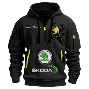 Hoodie Half Zipper Exclusive Logo Gift For Everyday Driver Enthusiasts CAR113 - Black