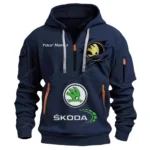 Hoodie Half Zipper Exclusive Logo Gift For Passenger Car Enthusiasts CAR113 - Navy
