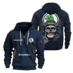 Hoodie Half Zipper Exclusive Logo Gift For Family Sedan Enthusiasts CAR166 - Navy