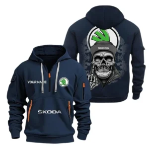 Hoodie Half Zipper Exclusive Logo Gift For Family Sedan Enthusiasts CAR166 - Navy