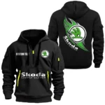 City-Friendly Automobile Hoodie Half Zipper, Exclusive Logo Hoodie For City-Friendly Automobile Enthusiasts CAR170 - Black