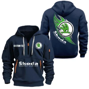 Practical Hatchback Hoodie Half Zipper, All Over Print Hoodie Gift For Practical Hatchback Enthusiasts CAR170 - Navy