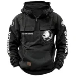 Mid-Size Sedan Tactical Quarter Zip Hoodie, Exclusive Logo Hoodie For Car Enthusiasts CAR164 - Black
