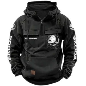Mid-Size Sedan Tactical Quarter Zip Hoodie, Exclusive Logo Hoodie For Car Enthusiasts CAR164 - Black