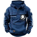 Urban Compact Auto Tactical Quarter Zip Hoodie, Exclusive Logo Hoodie For Car Enthusiasts CAR164 - Dark Blue