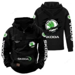 Two-Door Sports Car Tactical Quarter Zip Hoodie, Exclusive Logo Hoodie For Car Enthusiasts CAR122 - Black