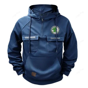Reliable Vehicle Tactical Quarter Zip Hoodie, Exclusive Logo Hoodie For Car Enthusiasts CAR109 - Dark Blue