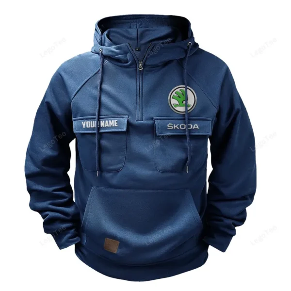 Reliable Vehicle Tactical Quarter Zip Hoodie, Exclusive Logo Hoodie For Car Enthusiasts CAR109 - Dark Blue