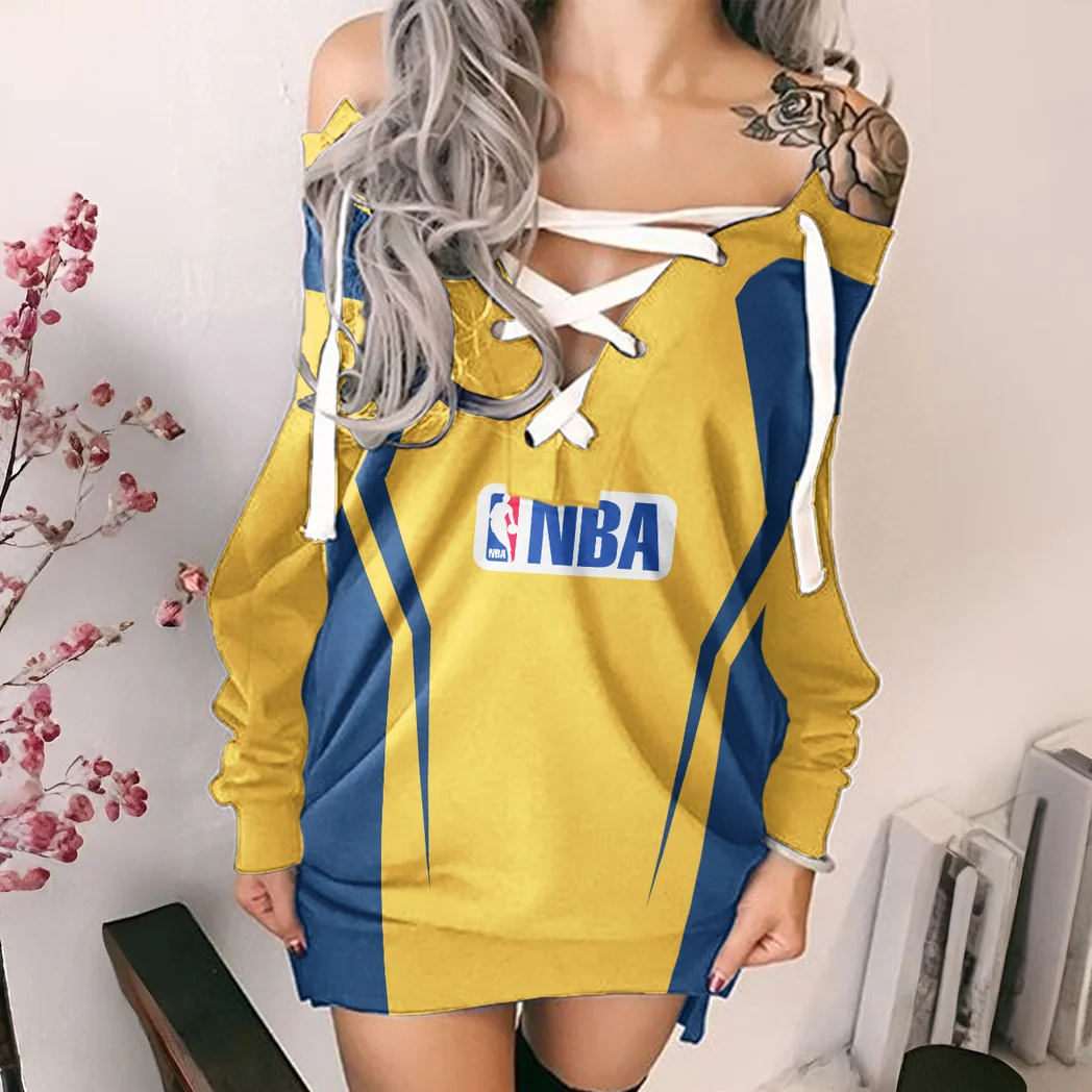 Slam Dunk Nation Lace-Up Sweatshirt For Women, Relaxed Fit Lace-Up Hoodie HVN1274