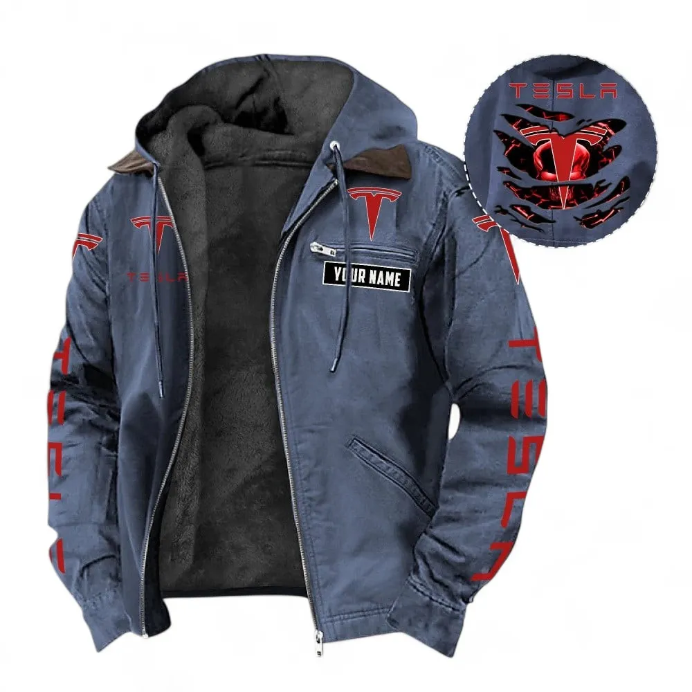 Smart EV Hooded And Flannel Hoodie, Adventure-Ready Hoodie For Car Lovers CAR391 - Navy Blue