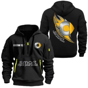 Eco-Friendly Car Hoodie Half Zipper, Exclusive Logo Hoodie For Eco-Friendly Car Enthusiasts CAR170 - Black