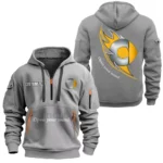 Hoodie Half Zipper Exclusive Logo Gift For Lightweight Auto Enthusiasts CAR170 - Gray