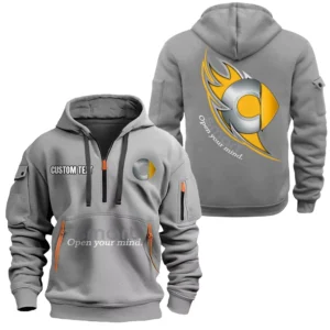Hoodie Half Zipper Exclusive Logo Gift For Lightweight Auto Enthusiasts CAR170 - Gray