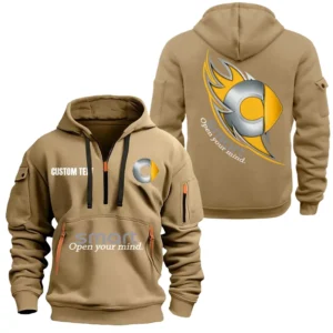 Hoodie Half Zipper Exclusive Logo Gift For City-Friendly Ride Enthusiasts CAR170 - Khaki