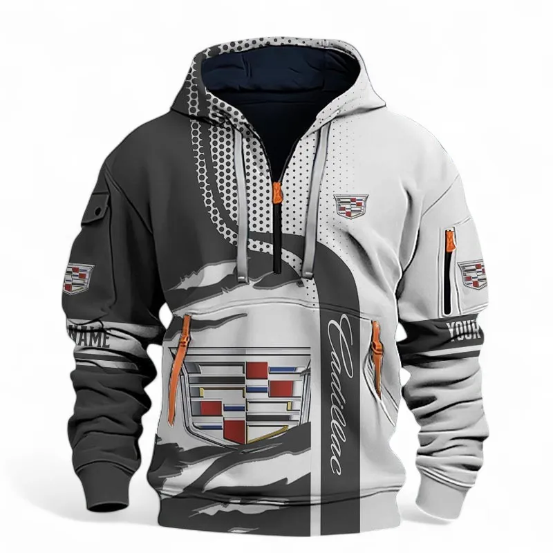 Sophisticated Urban Cruiser Hoodie Half Zip 3D, Adventure-Ready Streetwear For Car Lovers CAR396 - Black