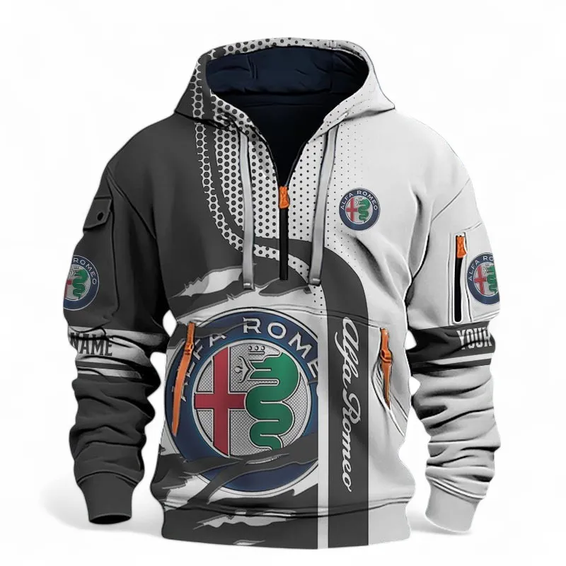 Sport Sedan Hoodie Half Zip 3D, Street-Ready Casual Hoodie For Car Lovers CAR396 - Black