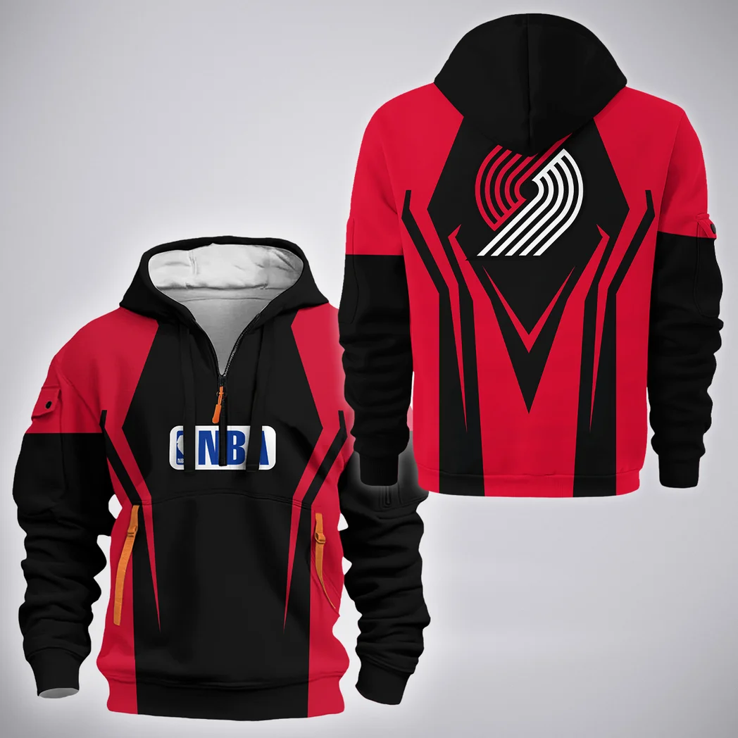 Sport Spirit Fans Hoodie Half Zip 3D, Casual Sport Half-Zip Hoodie HVN1274