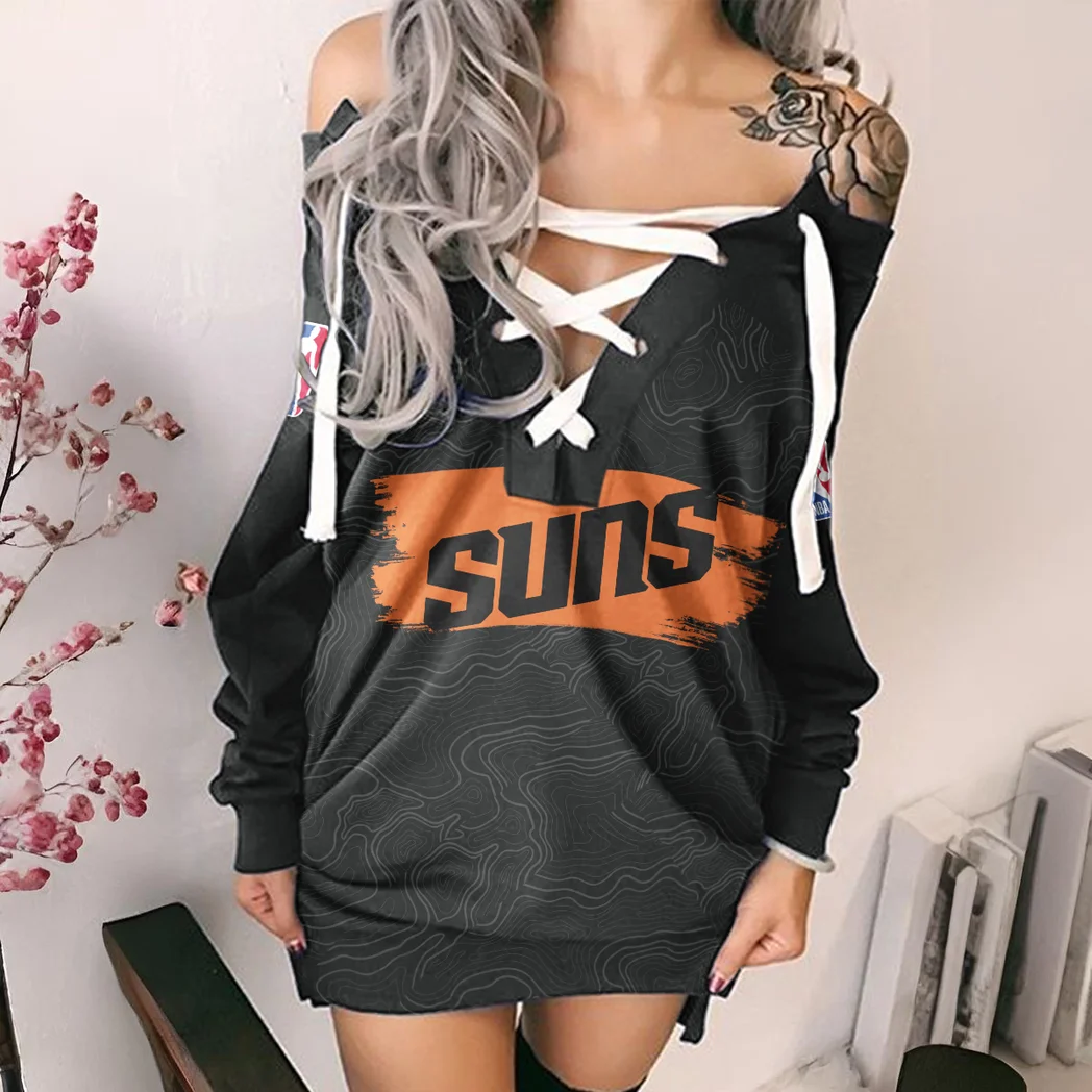 Sport Spirit Supporters Lace-Up Sweatshirt For Women, Modern Lace-Up Tunic HVN1276