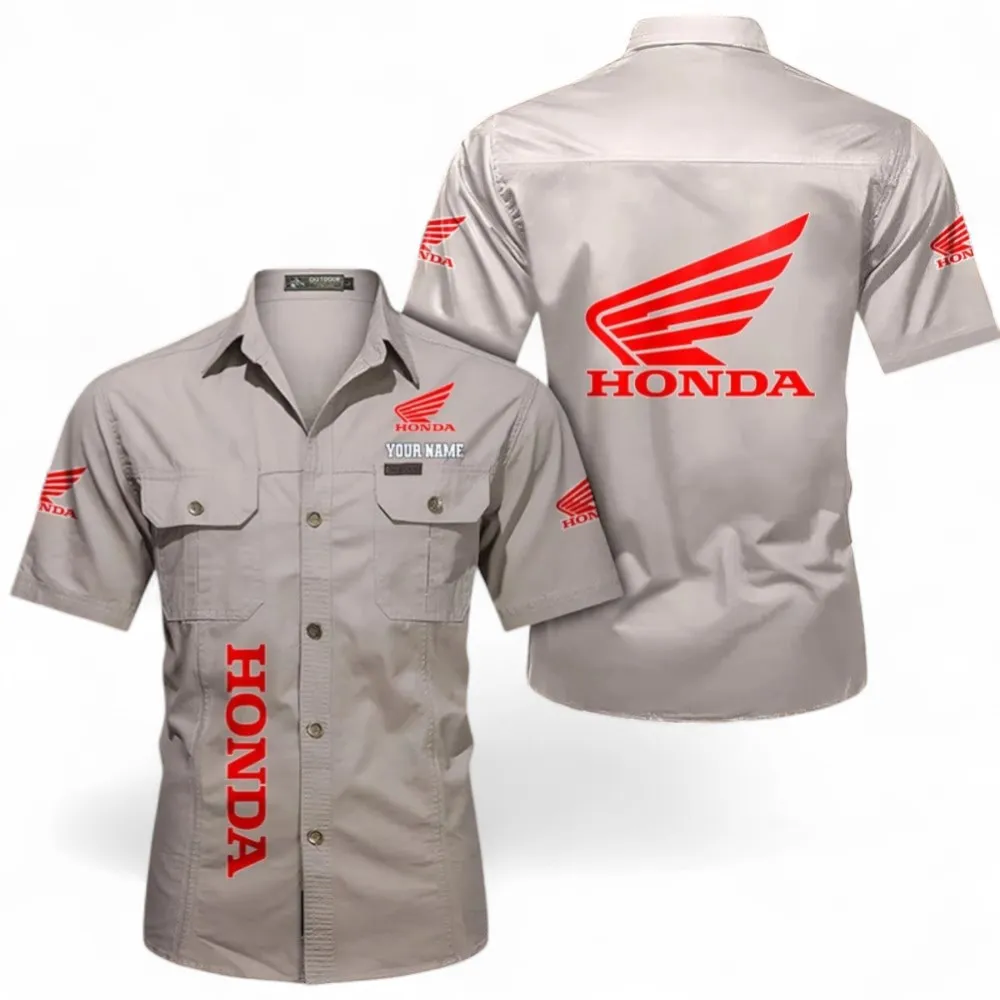 SportBike Classic Short Sleeve Shirt, Custom Name CAR392 - Beige