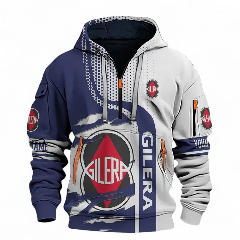 Sporty Scooter Hoodie Half Zip 3D, Everyday Casual Hoodie For Car Lovers CAR398 - Blue