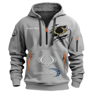 Hoodie Half Zipper Exclusive Logo Gift For Adventure Utility Vehicle Enthusiasts CAR113 - Gray