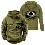 Korean SUV Tactical Quarter Zip Hoodie, Exclusive Logo Hoodie For Car Enthusiasts CAR122 - Army Green