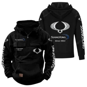All-Terrain Ride Tactical Quarter Zip Hoodie, Exclusive Logo Hoodie For Car Enthusiasts CAR960 - Black