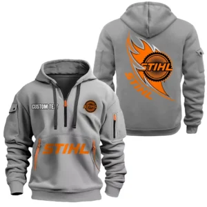 Forestry Gear Hoodie Half Zipper, All Over Print Hoodie Gift For Forestry Gear Enthusiasts CAR170 - Gray