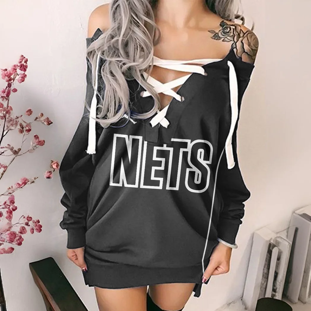Street Court Energy Lace-Up Sweatshirt For Women, Streetwear Lace-Up Hoodie HVN1277