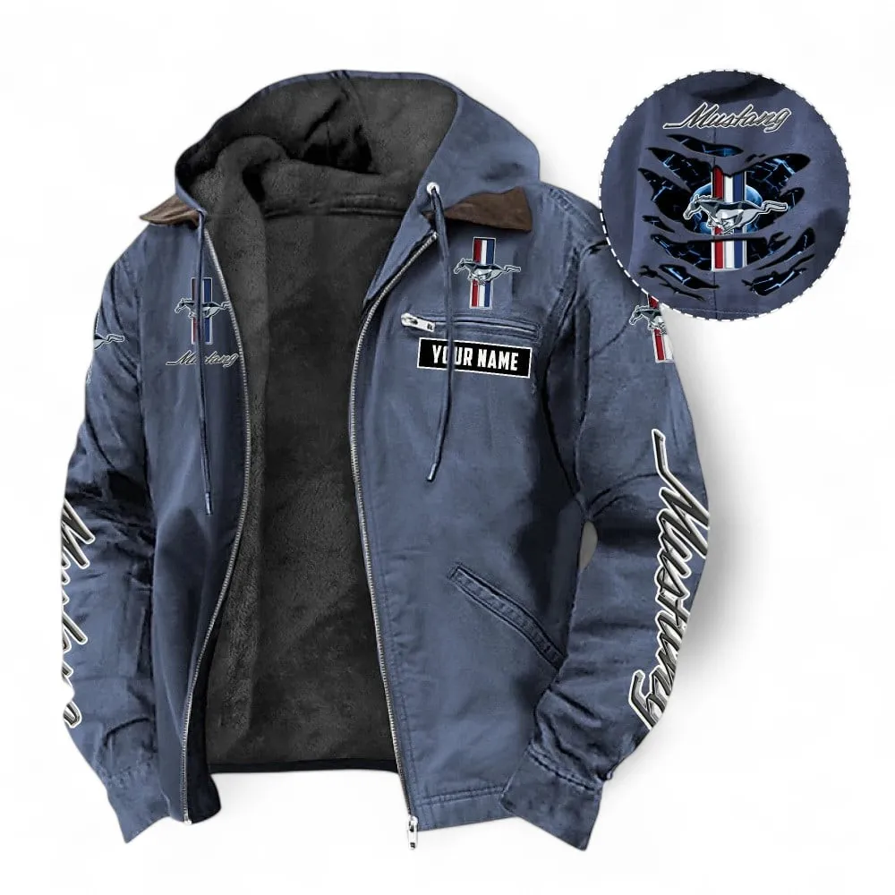Street Performance Car Hooded And Flannel Hoodie, Rugged & Sporty Hoodie For Car Lovers CAR391 - Navy Blue