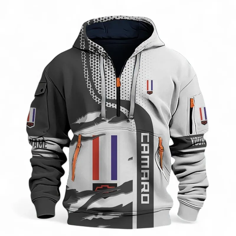 Street Racer Hoodie Half Zip 3D, Adventure-Ready Streetwear For Car Lovers CAR396 - Black