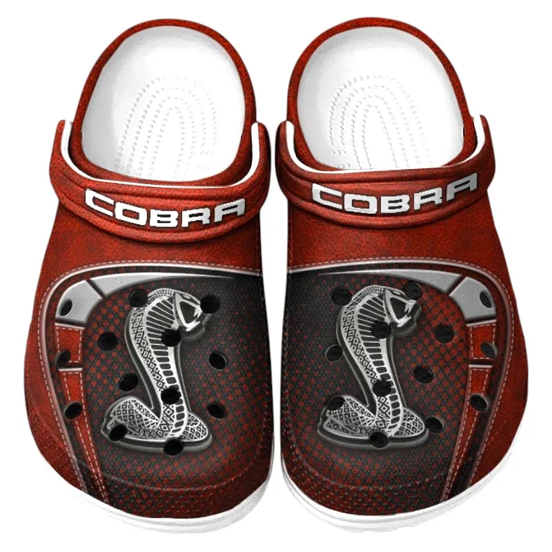 Street Racing Auto Culture Clog, Stylish All Over Print Lightweight Shoes for Auto Fans and Streetwear Style CAR177 - Red
