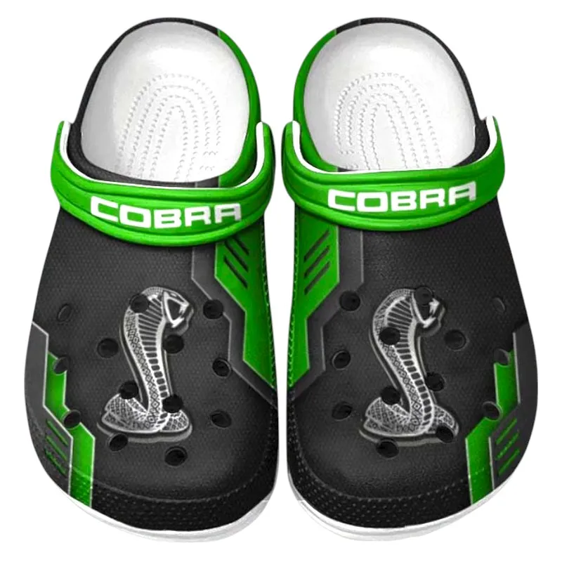 Street Racing Auto Culture Clog, Stylish All Over Print Lightweight Shoes for Auto Fans and Streetwear Style CAR185 - Green